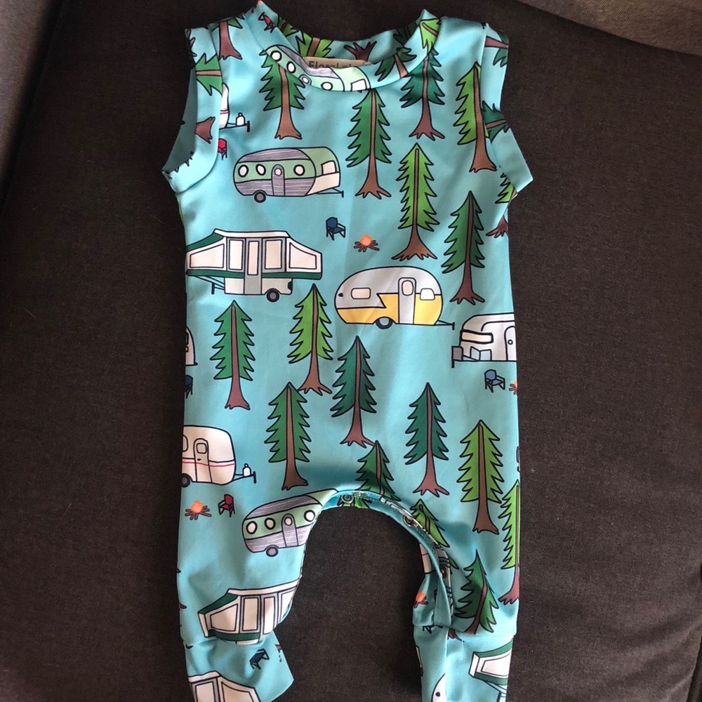 Adorable camping romper from IndieKids 6mo